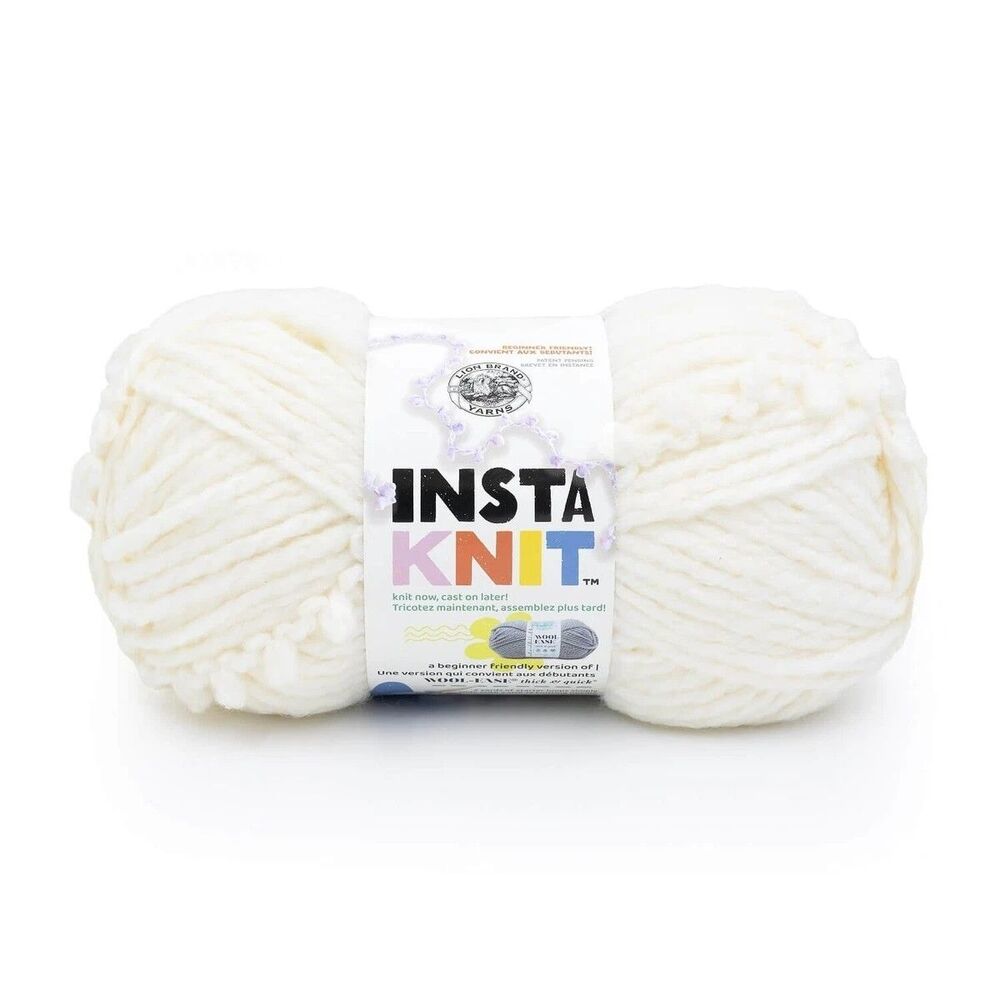 (1 Pack) Lion Brand Yarn 801-098BD InstaKnit Beginner Yarn, Creme De La Creme